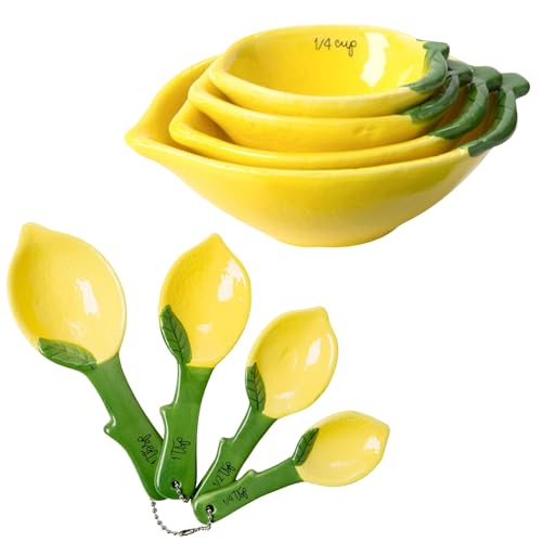 Lemon Shaped Measuring Cups and Spoon Set (Lemon Measuring Cups & Spoons Set)
