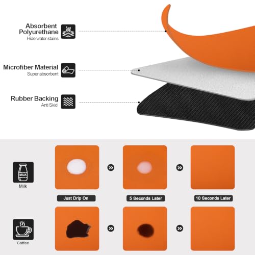 Coffee Mats for Coffee Bar Accessories (Orange / 24" x 16")