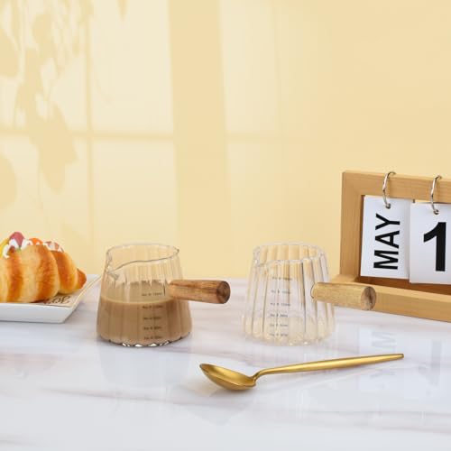 2Pcs Glass Measuring Cup (Transparent-2 Pack)