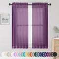 Plum Sheer Curtains 63 Inches Long 2 Panels Set (Plum / 42"W x 63"L (Pack of 2))