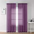 Plum Sheer Curtains 84 Inches Long for Living Room (Plum / 42"W x 84"L (Pack of 2))