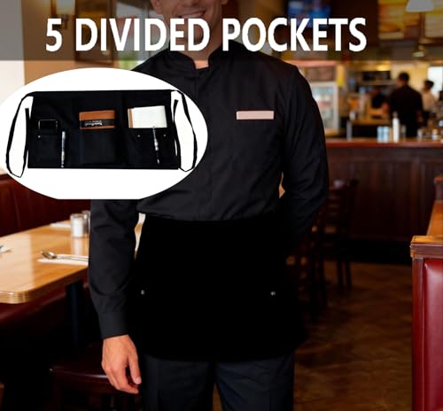 Pack of 6 Server Waist Aprons (Black X 6)