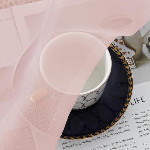Blush Pink Sheer Curtains 54 Inch Length 2 Panels Set (42"W x 54"L (Pack of 2) / Blush Pink)