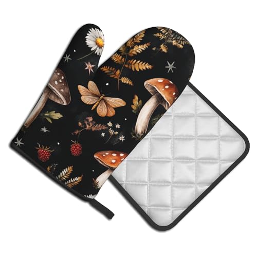 Mushroom Oven Mitts Set (Vintage Mushroom)