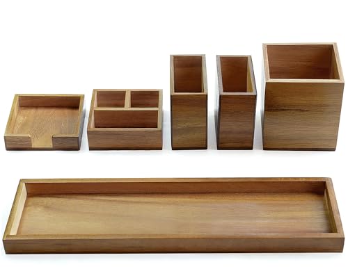 Wood Vanity Tray Set (Wood)
