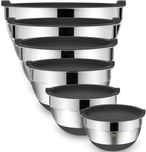 Mixing Bowls with Airtight Lids (Gray)