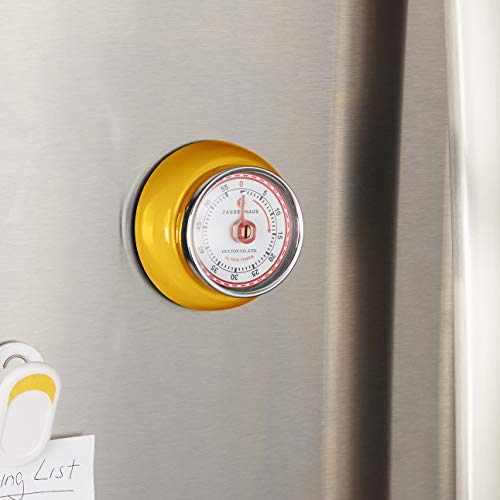 Magnetic Retro Kitchen Timer (Yellow / 2.75 inch)