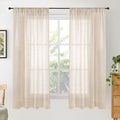 Natural Linen Curtains 63 Inches Long for Bedroom Windows (Natural / 42"W x 63"L (Pack of 2))