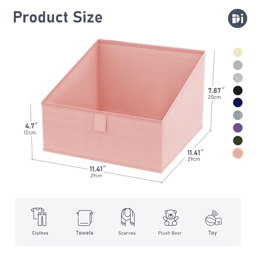 Closet Storage Bins 8 Pack (Pink / 8 Bins 11.4"x11.4"x7.8")