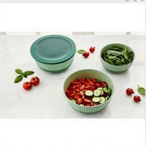 Plastic Mixing Bowls with Lids (Green)
