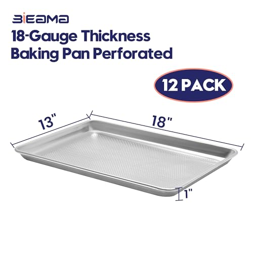 12 Pack Perforated Half Size 18" x 13" Baking Sheet Pan (12PACK Perforated Half Size 18"×13")