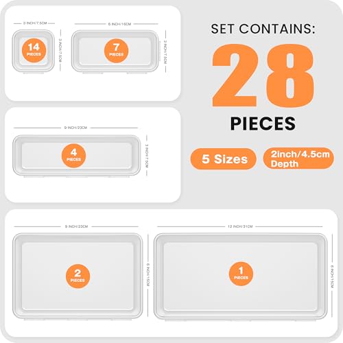 Military Grade】 Drawer Organizer for Vanity Bathroom Makeup Desk (Clear)