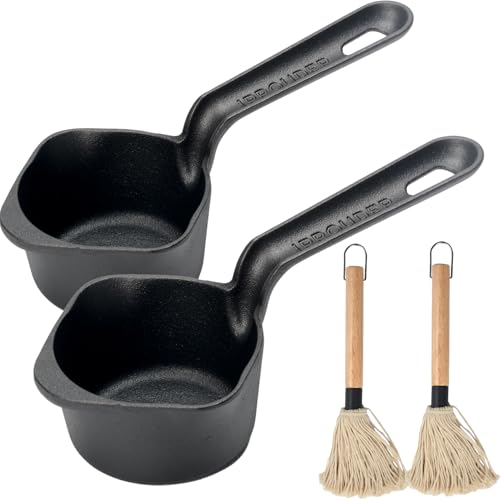 Cast Iron Sauce Pan and Basting Pot with BBQ Mop Brushes