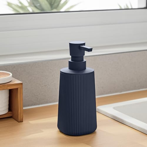 Small Soap Dispenser for Bathroom and Kitchen Matte Blue (Navy Blue)