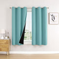 100% Blackout Curtains for Bedroom 63 Inches Long 2 Panels Set (38"W x 63"L (Pack of 2) / Aqua)