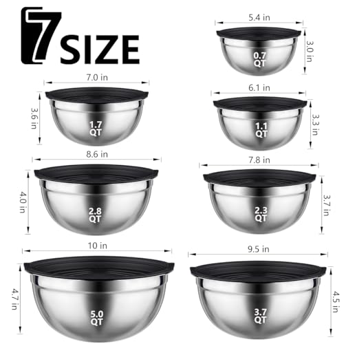 Mixing Bowls with Lids Set (Black)