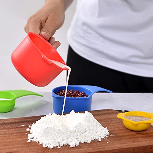 Measuring Cups and Spoons Set of 15 (7 Cups & 8 Spoons / Assorted Colors)