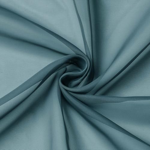 Cafe Curtains 36 Inch Length Tier 2 Pieces (Dusty Blue / 42"W x 36"L (Pack of 2))