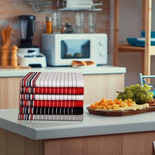 Kitchen Towels Cotton Dish Towels 20”x30” (20" x 30" (Set of 4) / 007 Multi Stripes)