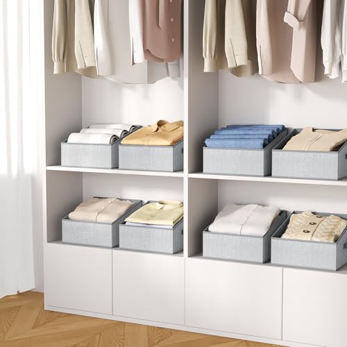 Closet Storage Bins (Blended Gray / 6 Bins 11.4"x11.4"x7.8")