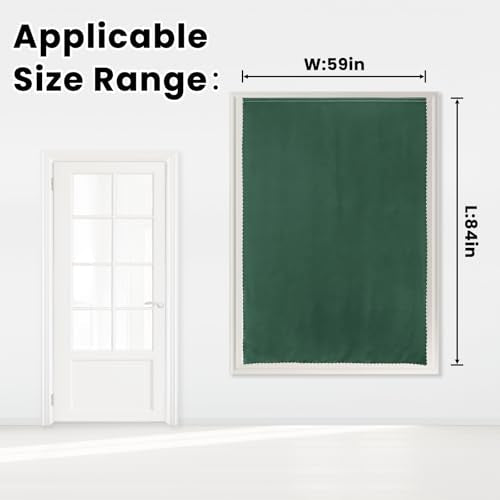 Blackout Curtains for Bedroom Stick On Curtains Window Shades Pull Down Blackout Window Cover No Drillng Self Adhesive Curtains No Rod Small Curtain (59"W x 84"L (Pack of 1) / Dark Green)