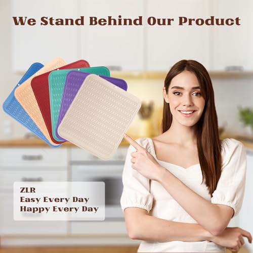 Oversized Silicone Dish Drying Mat for Kitchen (Cassava White / 18" x 16")