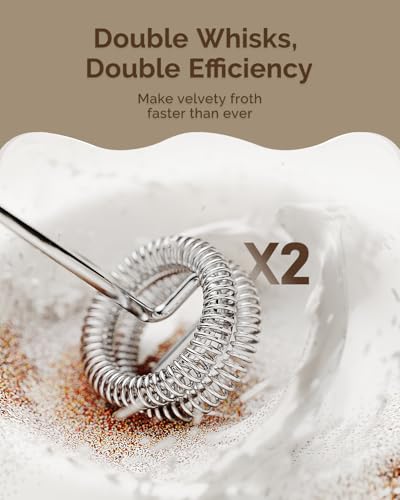 Rechargeable Milk Frother (Medium Gray and Silver)