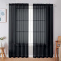 Black Sheer Curtains (Black / 59"W x 72"L (Pack of 2))