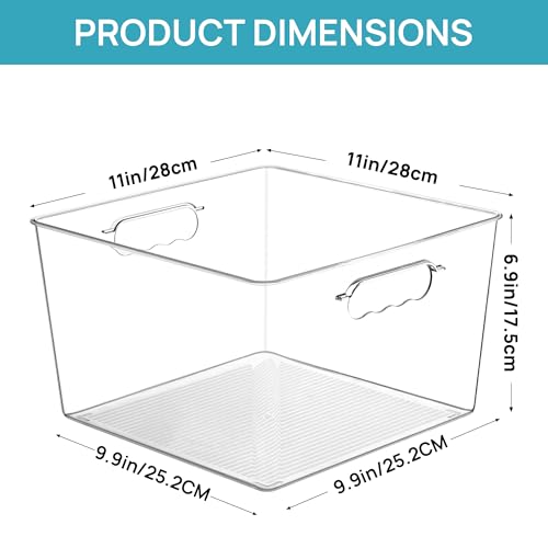 10 Pack Extra Large Clear Storage Bins (11in)
