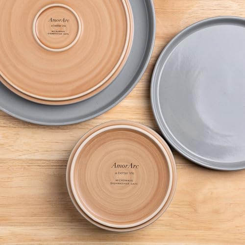 Stoneware Dinnerware Sets for 6 (Service for 6 / Modern-Gray)