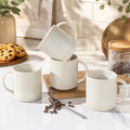 Ceramic Coffee Mugs Set of 4 (Reactive White / 14 OZ (Set of 4))