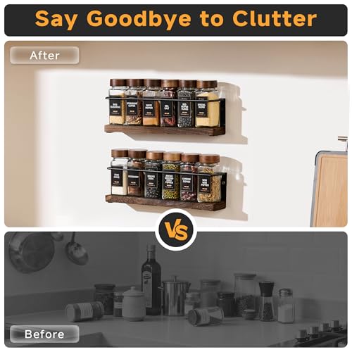 2 Tier Wall Mount Spice Rack Organizer