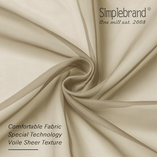 Taupe Sheer Curtains 63 Inch Length 2 Panels (Taupe / 42"W x 63"L (Pack of 2))