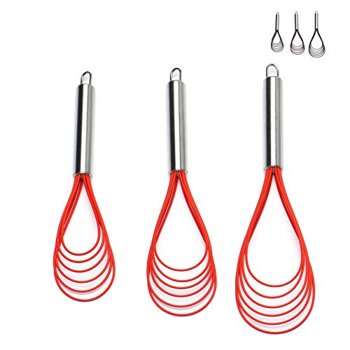 Flat Whisk Set (Red)