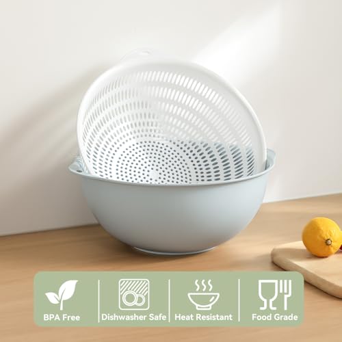 Colander Bowl Set of 2 (Blue-Grey (2.2+3.2Qt))