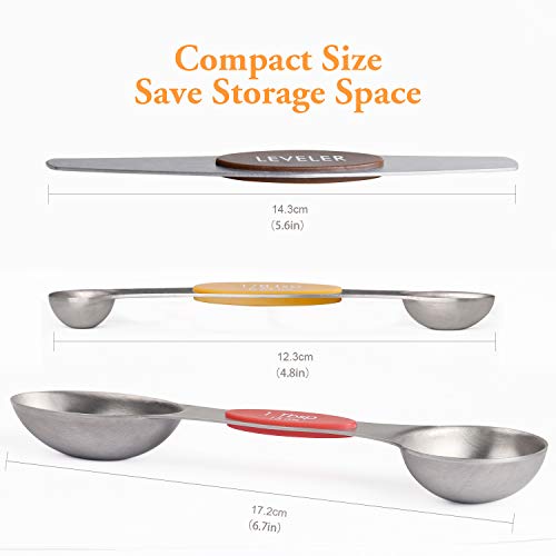 Magnetic Measuring Spoons Set Stainless Steel Dual Sided Measuring Spoons (Color)
