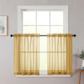 Gold Kitchen Curtains 30 Inch Length Tier 2 PCS (Gold / 42"W x 30"L (Pack of 2))