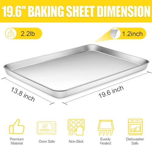 Baking Sheet Cookie Sheet (Big Sheet Pans-19.6''x13.8'')