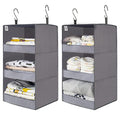 3 Shelf Hanging Closet Organizer (3-shelf Ash Gray / 2-Pack)