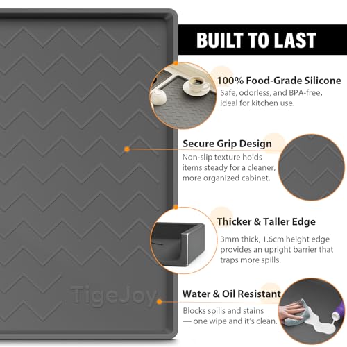 Under Sink Mats for Kitchen Waterproof 31" x 22" (Dark Gray / 22"W x 31"L)
