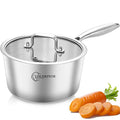 Tri Ply Stainless Steel 2.5 QT Saucepan with Lid