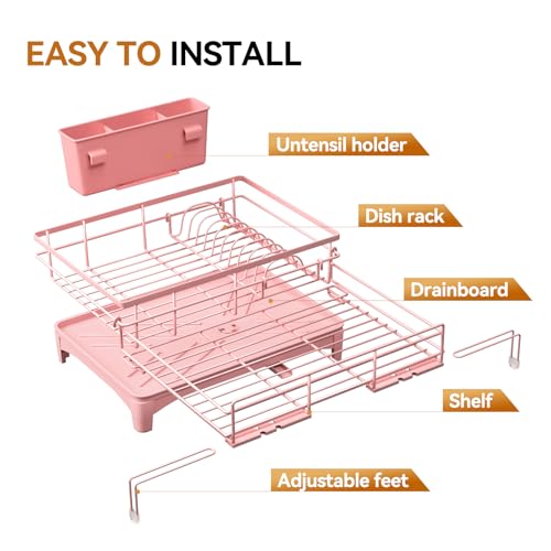 Dish Drying Rack (Pink)