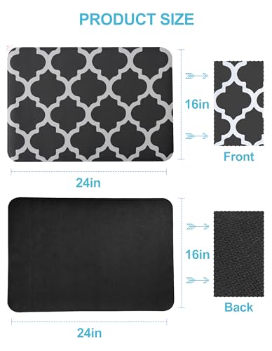 Dish Drying Mat for Kitchen Counter (Grey Trellis / 16" x 24")