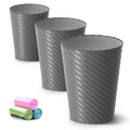 Bathroom Trash Can 3 Pack (Grey- 3 Pack)