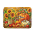 Vintage Fall Autumn Dish Drying Mat 18"x24" Large Rustic Pumpkin Sunflower Bird Dish Drainer Mats Thanksgiving Farmhouse Reversible Dish Drying Pad for Kitchen Countertop Dining Room (24" x 18")