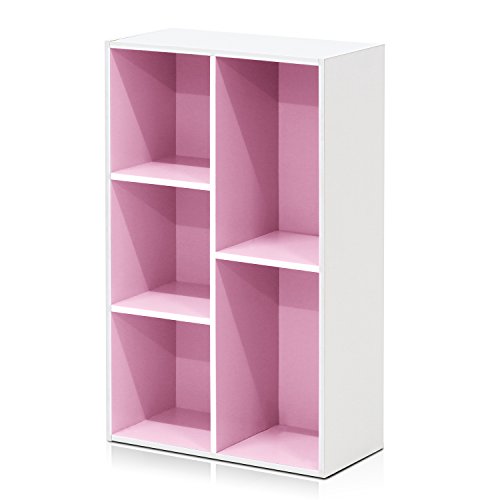 LUDER Book Shelf (White/Pink / 5-Cube)