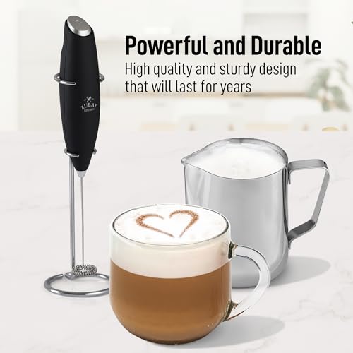 Zulay Premium Gift Milk Frother Set (Graphite Black / Gift Box Frother)