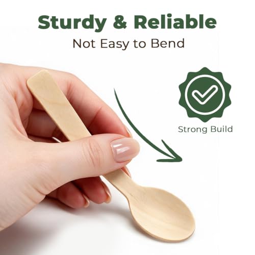 200 Mini Wooden Spoons (200 Spoons(4" Length))