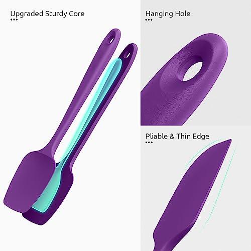 Silicone Spatula Set 600°F High Heat Resistant (Purple)