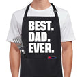 Funny Apron for Men 100% Cotton Dad Apron Adjustable Bib Aprons with 2 Pockets Funny Gifts Grilling Grill Kitchen Cooking BBQ Black (Best Dad)